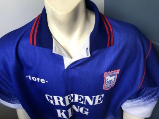 Rare Vintage 90s Ipswich Town home Core shirt,  jersey 1995 - 1997 Size XXL 2