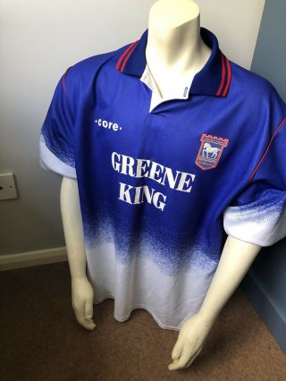 Rare Vintage 90s Ipswich Town home Core shirt,  jersey 1995 - 1997 Size XXL 3