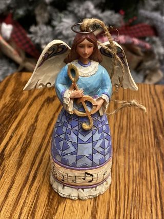 Rare Jim Shore Heartwood Creek Angel 2014 Play The Song In Your Heart Music