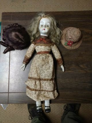 Vintage Porcelain Collectable 18 " Doll W/stand Limited Edition