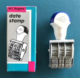 Vintage W T Rogers Rubber Date Stamp 04205 1992 - 1997 Rare Euc