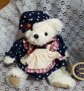 Vintage Plush Brass Button Bear “opal " - Bear Of Love - W/tags - Fully Jointed - 1996