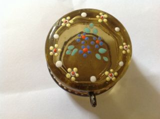 Antique Arts And Crafts Hand - Made Glass And Metal Decorative Trinket/pill Box