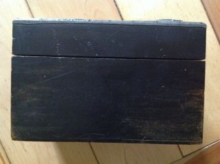 Antique Arts and Crafts Wooden and Metal Box with Agate stone trim 3