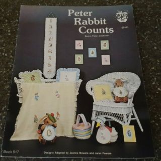 Peter Rabbit Counts Beatrix Potter Green Apple Co Counted Cross Stitch Book 517