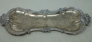 Antique Oval Silver Plated Candle Snuffer Tray By William Briggs