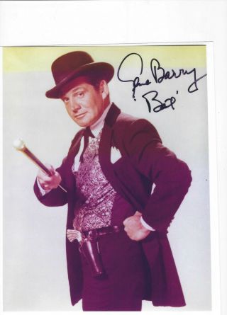 Autographed Photo - Gene Barry As Bat Masterson - Rare - Hi Quality Reprint