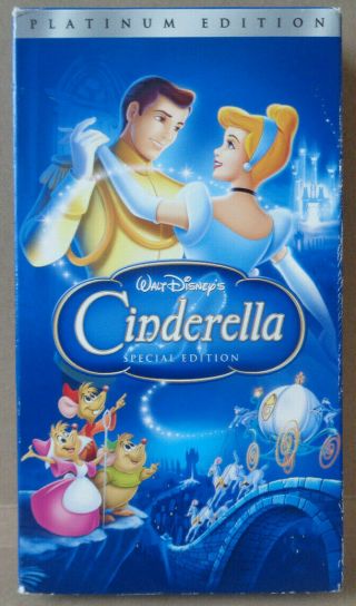 Cinderella Platinum Edition Vhs Rare Slipcase Version Disney
