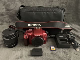 Canon Eos Rebel T3 Rare Red Le W/ Canon Zoom Lens & Carry Bag Quick