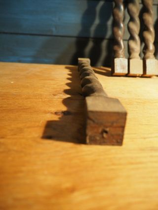 Set of 6 turned legs - Barley Twist Design - found in old workshop - hard wood 2