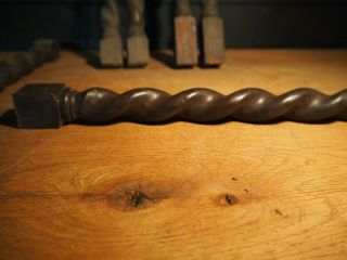 Set of 6 turned legs - Barley Twist Design - found in old workshop - hard wood 3