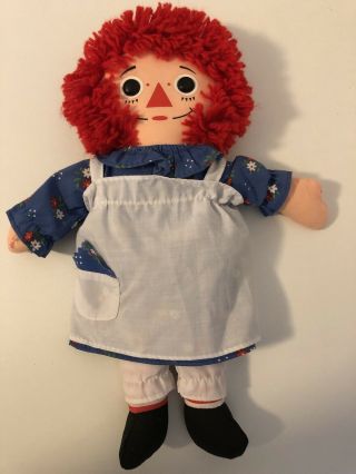 Vintage 12 " Raggedy Ann Doll 1987,  1989 Doll Heart Playskool 70101