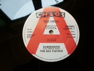 Rare 1/sided Promo 12 " By The Sex Pistols - Submission.