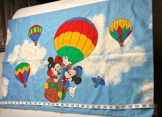 Vintage Mickey Mouse Minnie Mouse Hot Air Balloon Walt Disney Pillowcase 2
