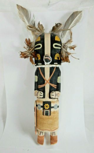 Rare Cottonwood Hopi Kachina Doll Honan Badger Native American,  Carved,  Painted