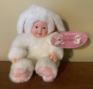 Anne Geddes Baby White Bunny Rabbit Plush Doll 1997