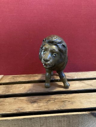 Rare Schoenhut 1910’s Lion,  Hand Painted Eyes,  All Humpty Circus Animal
