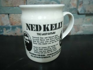Vintage Ned Kelly Coffee Mug - Reward Poster - 1970 