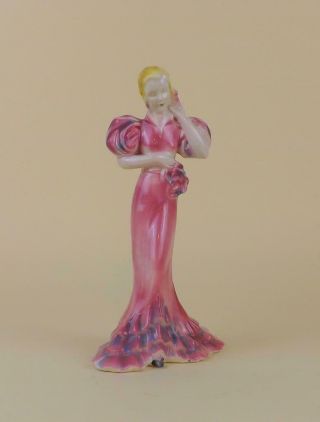 Antique German Porcelain Art Deco Figurine Of Young Lady By Sitzendorf
