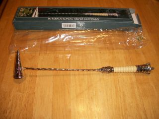 International Silver Company Vintage Candle Snuffer Silver Plate Ornate Handle