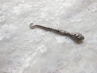 Antique Silver Handled Button Hook/birmingham Hallmark