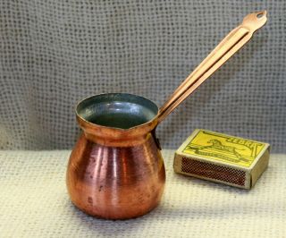 Antique Turkish Islamic Handmade Hammered Copper Coffee Pot - Jezve Cezve 14