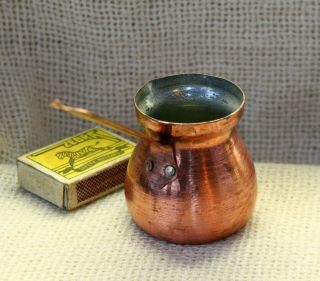 ANTIQUE TURKISH ISLAMIC Handmade Hammered Copper COFFEE Pot - Jezve Cezve 14 3