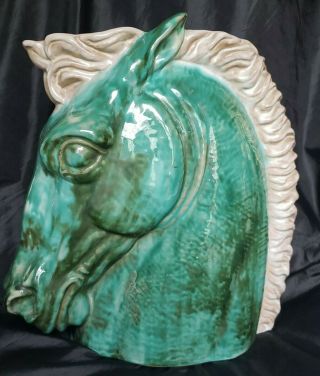 Stangl Pottery Terra Rose Horse Head 3611 Sculpture Head Vase Rare Signed 13 "