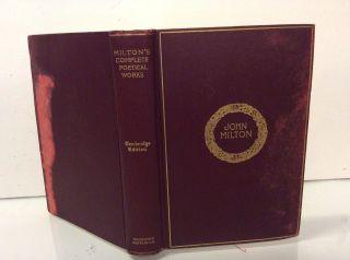 Antique 1899 John Milton Complete Poetical Hc Cambridge Edition - Accep