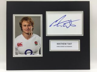 Rare Matthew Tait England Rugby Union Signed Photo Display,  Autograph