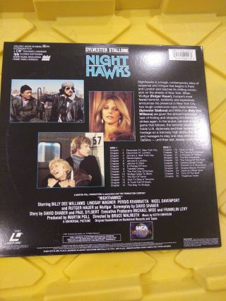 NIGHT HAWKS Laserdisc LD VERY RARE 2