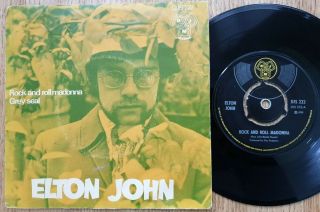 Elton John " Rock And Roll Madonna " Uk/ Swedish 1970 7 " 45,  P/s - Rare