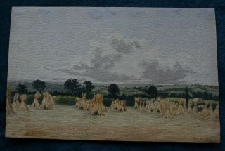 Signed Watercolour Yorkshire Pastoral By British Artist E C Booth Circa 1860