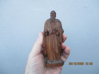 An Antique Carved Wooden Figure Of Saint/apostle C1880
