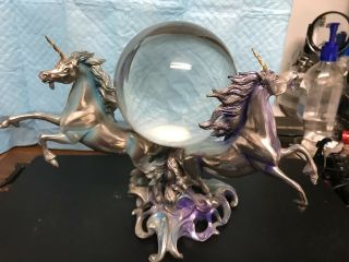 Unicorns Of The Age " Crystal Ball " - - Pewter - - Rare - - - - - - - - - - - - - - - - - - - - Ss