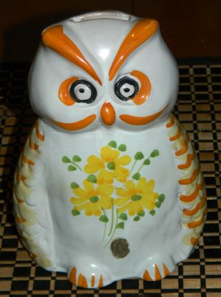 Vintage & Rare Owl Piggy Bank 1950s / 60s Made In Italy For Peck And Peck