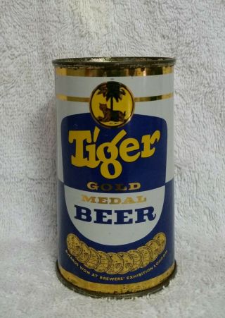 Tiger Gold Medal Lager Rare Flat Top Beer Can,  Malayan Breweries Singapore