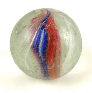Antique Glass Marble German Handmade Divided Ribbon Core - 1.  5 "