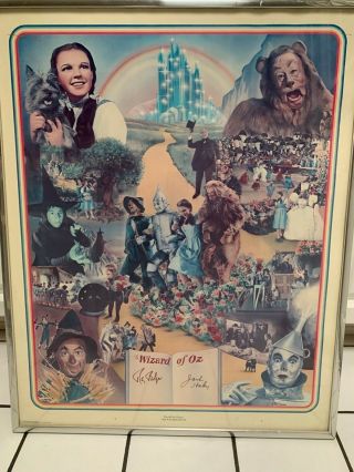 The Wizard Of Oz Lithograph Poster Signed By Ray Bolger And Jack Haley Rare