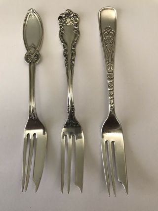 William Rogers Set Of 3 Silver Plate Pie/pastry Fork