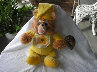 Vintage Yellow Teddy Ruxpin Very Rare Bear Nighty Lite With Tag