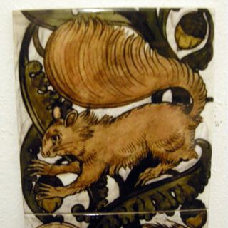William De Morgan 2 Tile Squirrels Panel / Bathroom / Kitchen / Splashback 2