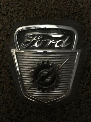 1950s Ford Truck Front Hood Emblem Ornament 1953 1954 1955 1956 Badge Oem Hotrod
