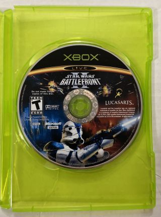 Star Wars Battlefront Ii 2 - (microsoft Xbox,  2005) Rare Game
