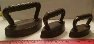 3 Antique Mini/ Toy Sad Irons by A.  C.  Williams - Late 1800 ' s - Ex. 3