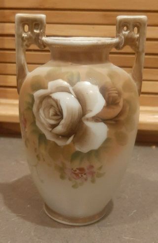 Antique Nippon Handpainted Vase.  Rose Nippon Vase.  Gorgeous Details.