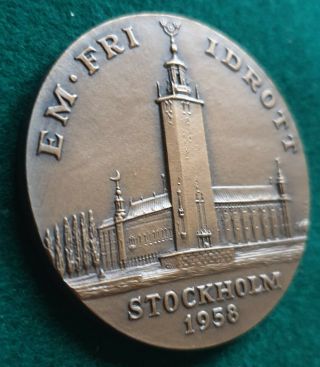 1958 Stockholm European Athletics Championship Medal With Rare Case