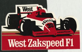 West Zakspeed 861 F1 Team 1986 Gp Period Racing Sticker Aufkleber Rare