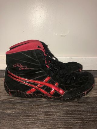 RARE ASICS Rulon Wrestling Shoes Size 8.  5 Red 2