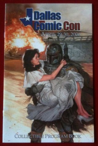 Dallas Comic Con Program - Star Wars Boba Fett Cover Art By Dave Dorman - Rare